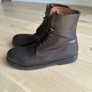 Marsell Vero Cuoio Zucca Zeppa Combat Boot Men's Brown Leather size 46